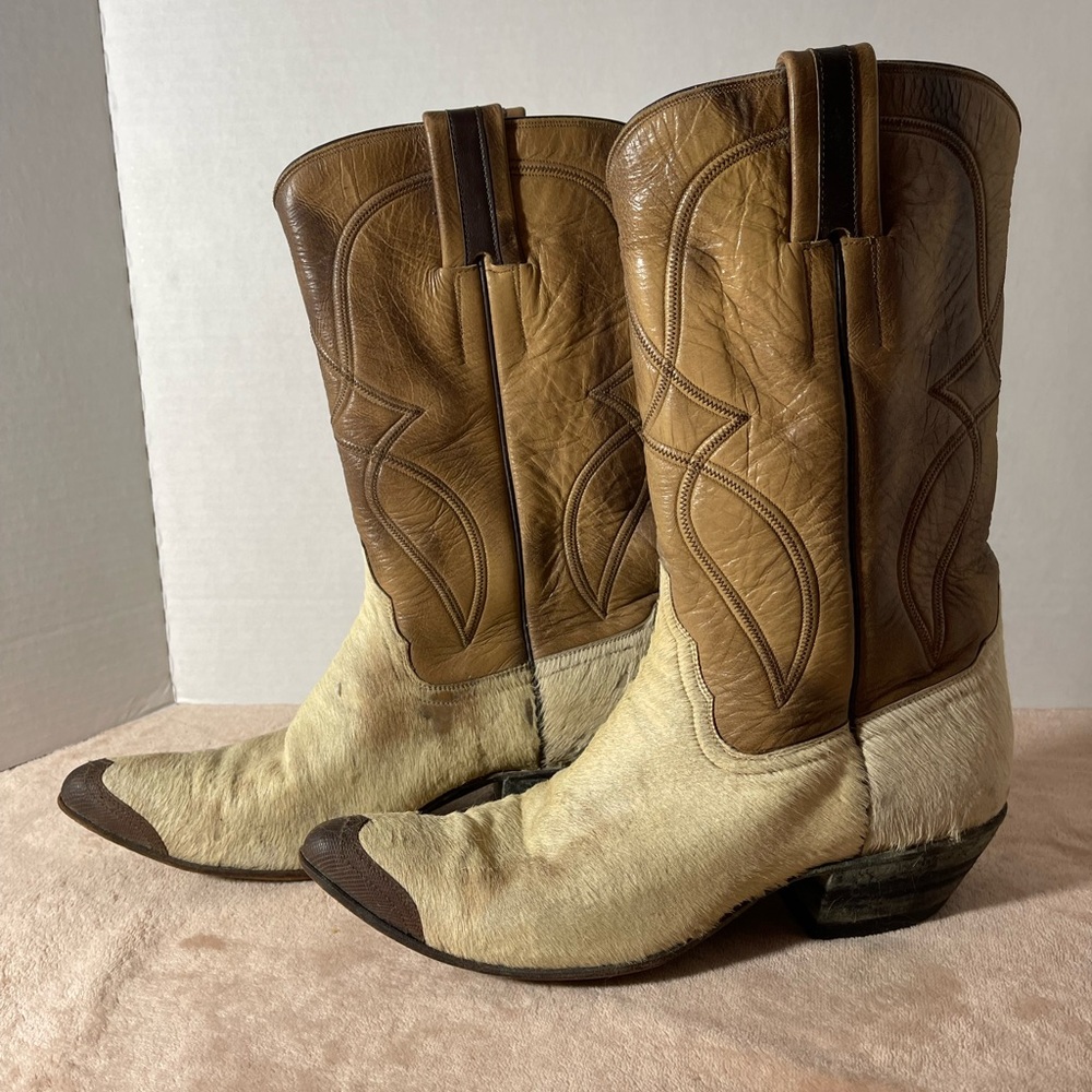Vintage hair on cowboy boots